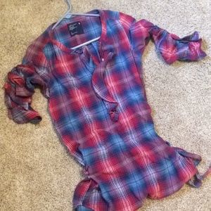 Half button up flannel shirt